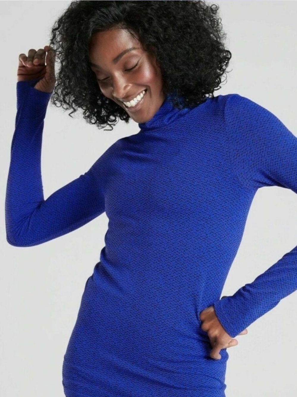 Athleta Women’s Flurry Peak Turtleneck in Tanzanite Blue/Black!